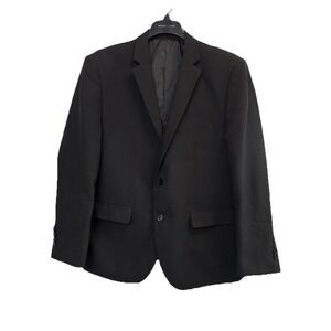 Alain Dupetit Blazer Mens 42R Black Suit Coat Jacket Double‎ Vented 2 Buttons